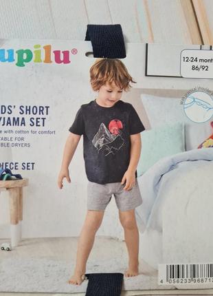 Lupilu піжама літня набір шорти футболка на хлопчика 86/92 шорты пижама на мальчика2 фото