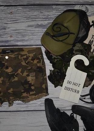 38/м трендовые женские мини шорты шортики с актуальным принтом камуфляж