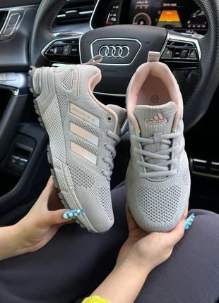 Женские серые с розовым кроссовки в сетку adidas marathon tr 26 🆕 кроссовки адидас3 фото