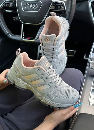 Женские серые с розовым кроссовки в сетку adidas marathon tr 26 🆕 кроссовки адидас9 фото