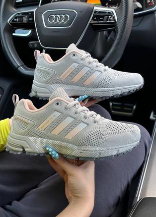 Женские серые с розовым кроссовки в сетку adidas marathon tr 26 🆕 кроссовки адидас4 фото