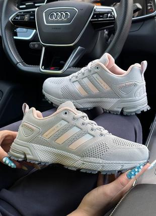 Женские серые с розовым кроссовки в сетку adidas marathon tr 26 🆕 кроссовки адидас1 фото