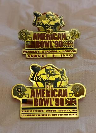 💯🏈🇬🇧🇺🇸 оригінал. два цікавих та рідких пін значка 1990 року.