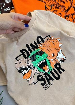Комплект футболок с динозаврами, набор футболок 3 шт, набор футболок с динозаврами2 фото
