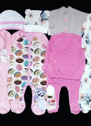 Гарний набір одягу для новонародженої дівчинки, якісний одяг для немовлят, весна-літо, зріст 62 см, бавовна1 фото