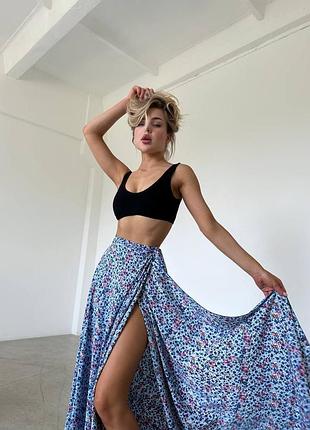 Юбка женская на запах летняя7 фото