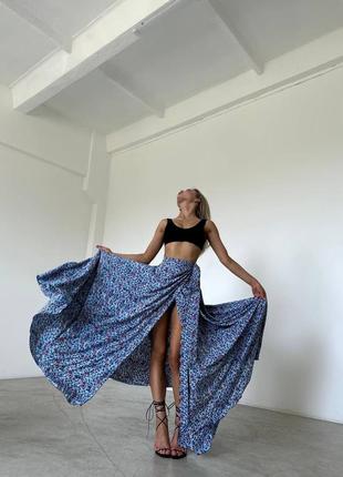 Юбка женская на запах летняя6 фото