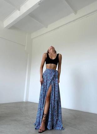 Юбка женская на запах летняя8 фото