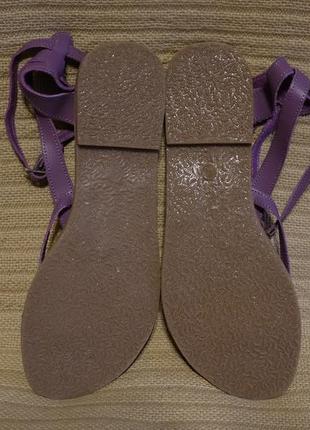 Открытые кожаные босоножки сиреневого цвета le redoute франция 40 р.10 фото