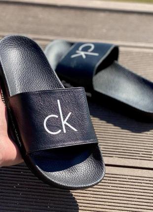 Шльопки calvin klein натуральна шкіра.2 фото