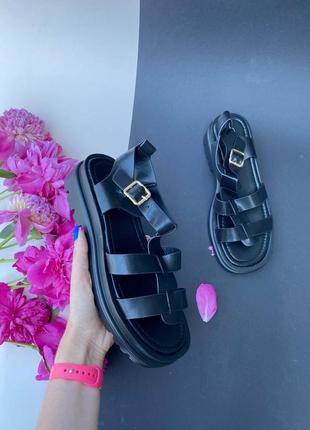 Босоножки сандалии женские чёрные2 фото