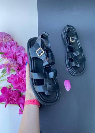 Босоножки сандалии женские чёрные6 фото