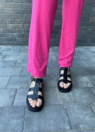 Босоножки сандалии женские чёрные5 фото