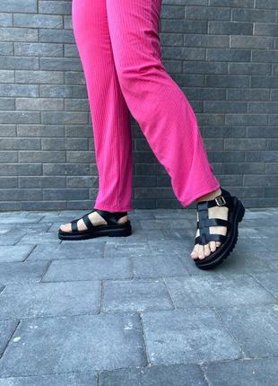 Босоножки сандалии женские чёрные7 фото