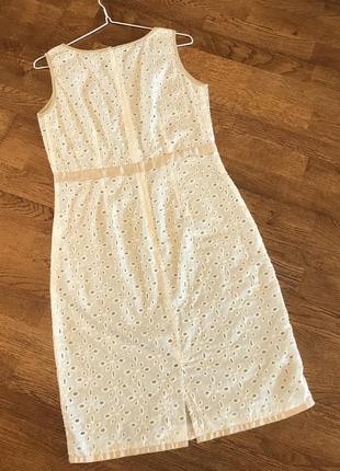 Натуральное белое хлопковое миди платье, р. м/383 фото