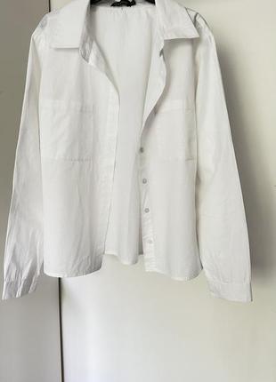 Рубашка базовая белая boohoo m/l