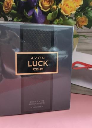 Туалетна вода avon luck for him, для нього,  75 мл, ейвон лак