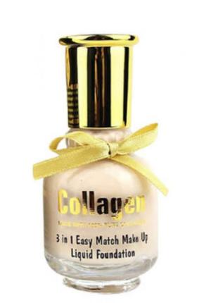 Жидкая основа под макияж wokali collagen easy match makeup liquid foundation 3 в 1 hf2006 65 мл2 фото