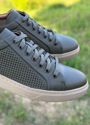 Кеди натуральна шкіра tsevo, перфорація, легка підошва, на літо