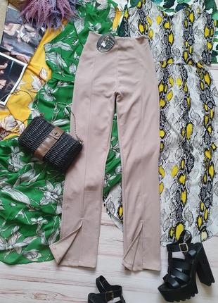 Летние приталеные брюки штаны с разрезами и высокой талией2 фото