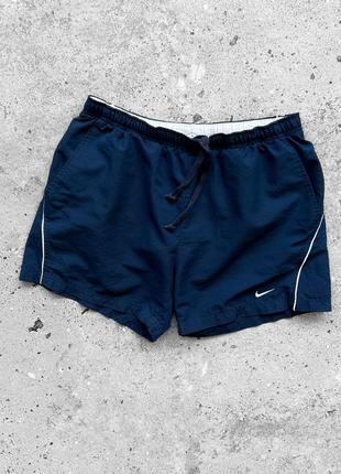 Nike vintage men’s blue small embroidered logo shorts винтажные, спортивные шорты