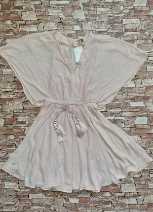 Літня повітряна персикова шифонова сукня міні h&m3 фото