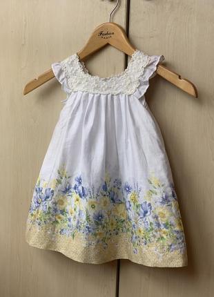 Нежное платье в цветы на маленькую девочку 92 см3 фото
