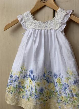 Нежное платье в цветы на маленькую девочку 92 см4 фото
