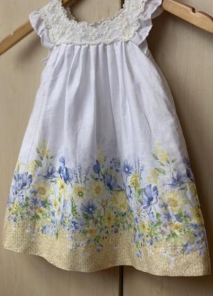 Нежное платье в цветы на маленькую девочку 92 см5 фото