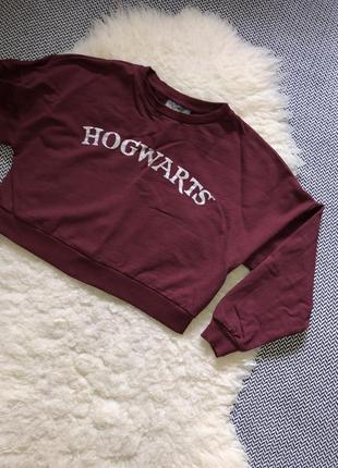 Hogwarts harry potter гарри поттер флис свитшот кофта укорочённая манжеты10 фото