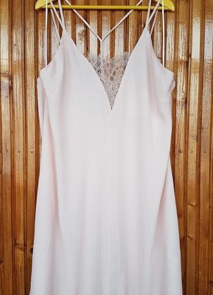 Сукня — міні h&amp;m пудрового кольору в стилі білизни.