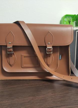 Zatchels коричневый каштановый кожаный портфель сумка