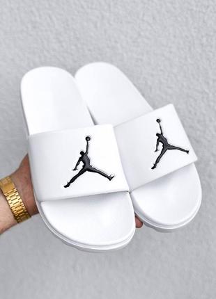 Мужские шлепанцы jordan slippers white.