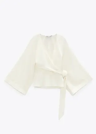 Блуза кимоно на запах premium zara