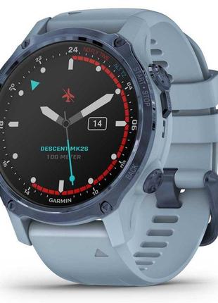 Смарт-часи garmin descent mk2s mineral blue with sea foam silicone band (010-02403-07) нові!