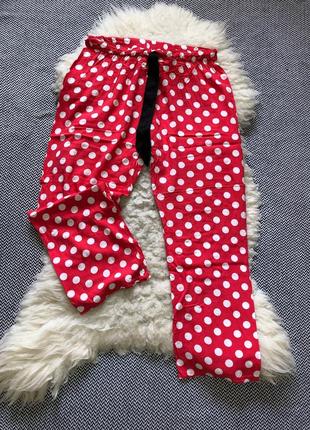 Домашние пижамные штаны в горох натуральная вискоза