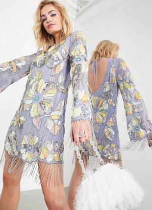 Платье мини с декоративной отделкой