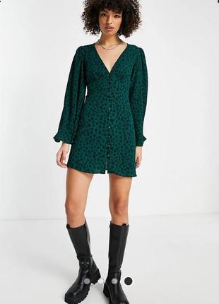 Asos платье на пуговицах с рукавами клёш