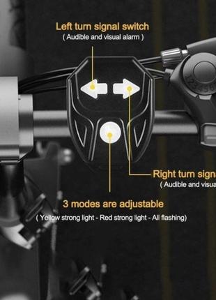 Задній габаритний вело ліхтар із поворотами fy-1825, дистанційний пульт, зу micro usb10 фото