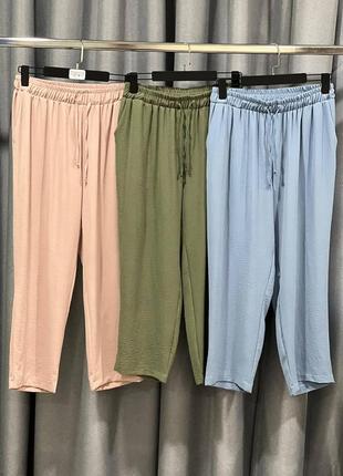 Льняные брюки летние свободные  размер: l, xl, xxl3 фото