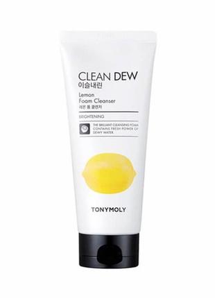 Пінка для вмивання з екстрактом лимона tonymoly clean dew foam cleanser lemon 180ml1 фото