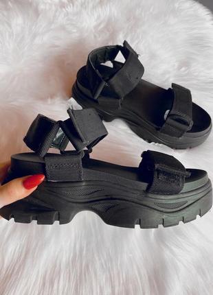 Черные летние босоножки на платформе вот h&m/черные босоножки, сандалии на платформе