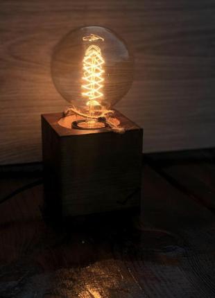 Светильник made wood бра ночник настольная куб hand made лампа настольная деревянный стильный актуальный тренд1 фото