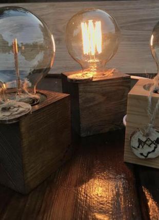Светильник made wood бра ночник настольная куб hand made лампа настольная деревянный стильный актуальный тренд8 фото