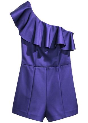 H&m комбінезон шорти на одне плече комбез фіолетовий1 фото