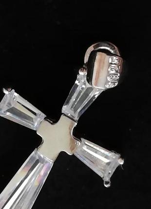 Крестик # крест с кристаллами  серебро 925" лот 1134 фото