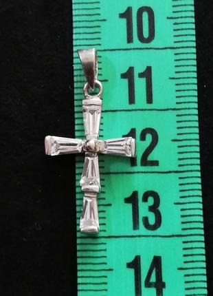Серебряный крестик # родированый крест - серебро 925"  лот 1181 фото