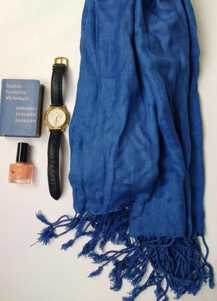 Шарф синий плантин качественный тонкий куплен в dutyfree dubai размер 75x178, киев