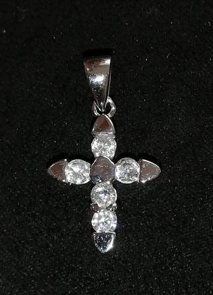 Маленький срібний хрестик # родированый хрестик - срібло 925" лот 1254 фото