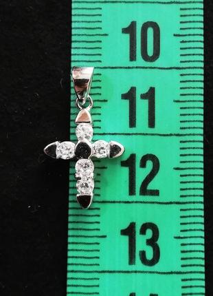 Маленький срібний хрестик # родированый хрестик - срібло 925" лот 1253 фото